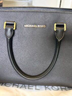 Michael Kors Black Tote with Gold Hardware Interior